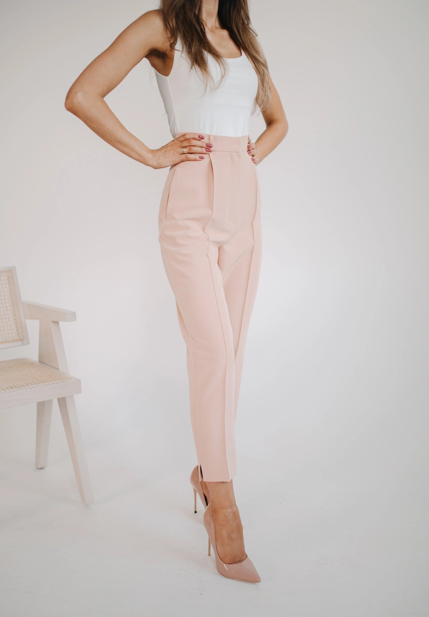 Pink high waisted pants