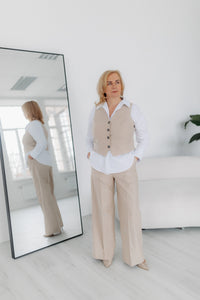 Beige high waisted pants