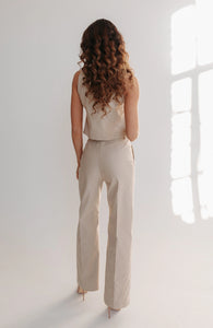 Beige high waisted trousers