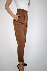 Brown high waisted trousers