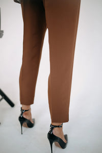 Brown high waisted trousers