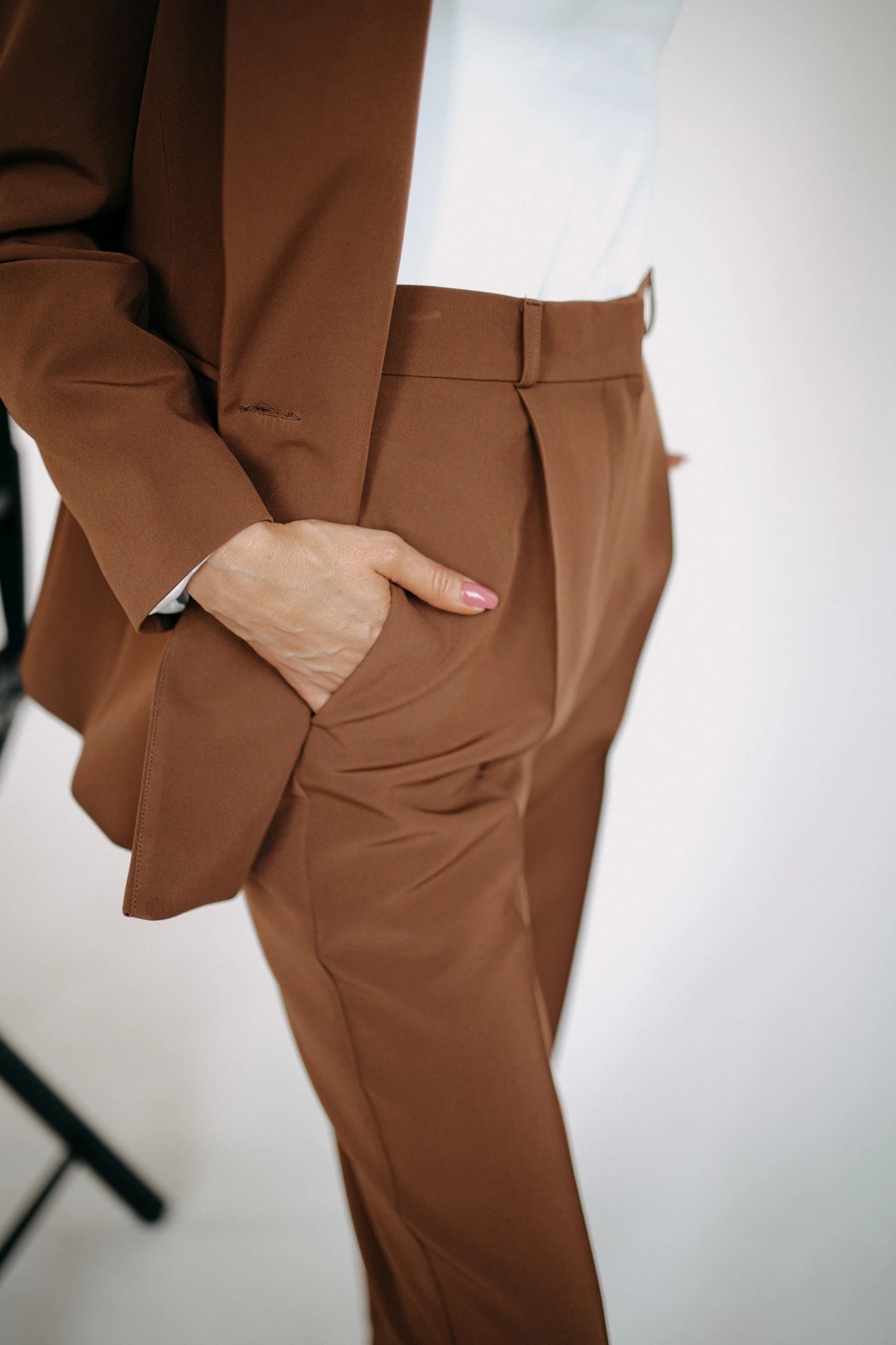 Brown high waisted trousers