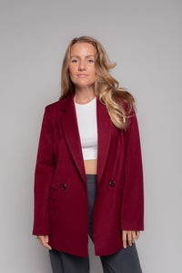 Burgundy blazer for ladies