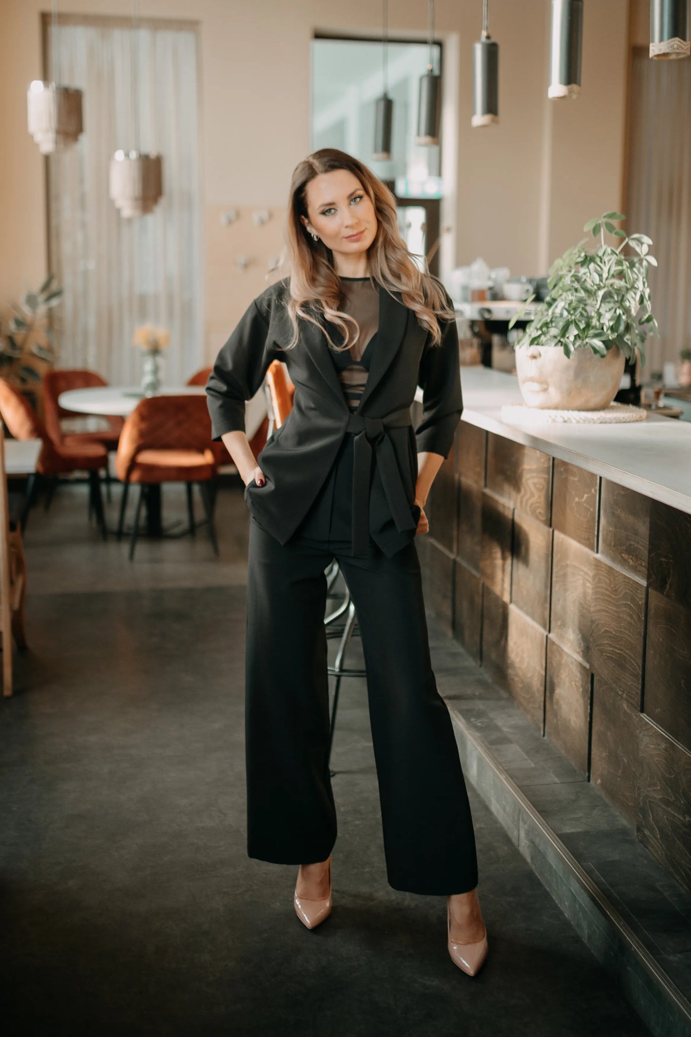 women's trouser suits Black