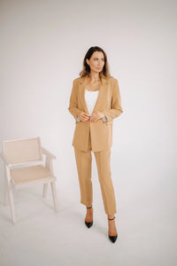 Camel high waisted trousers