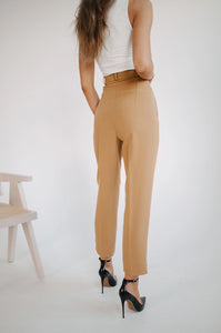 Camel high waisted trousers