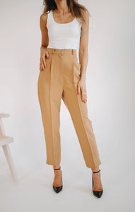 Camel high waisted trousers