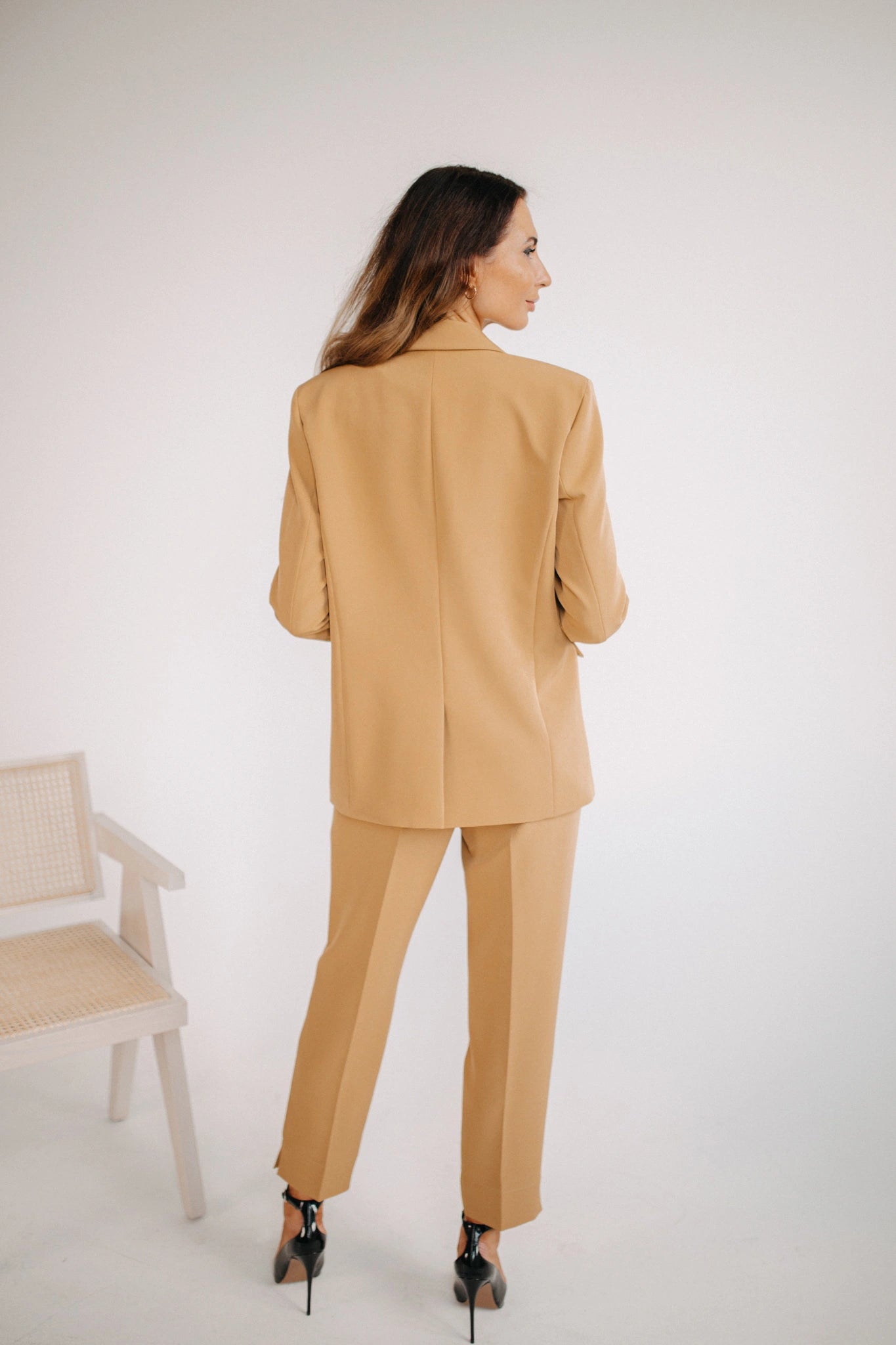 Camel high waisted trousers