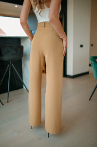 Camel wide leg trousers