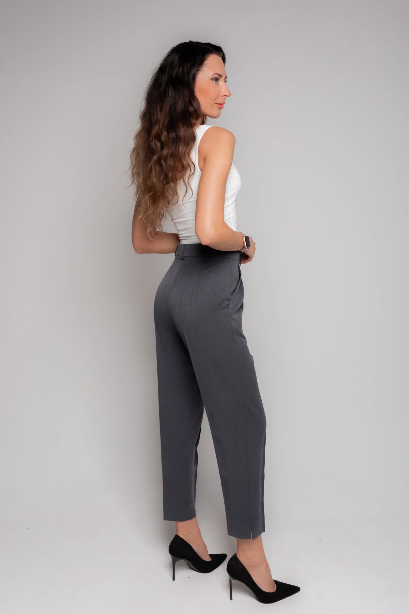 Dark grey trousers womens