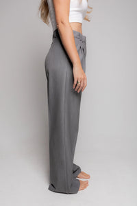 Gray wide leg trousers