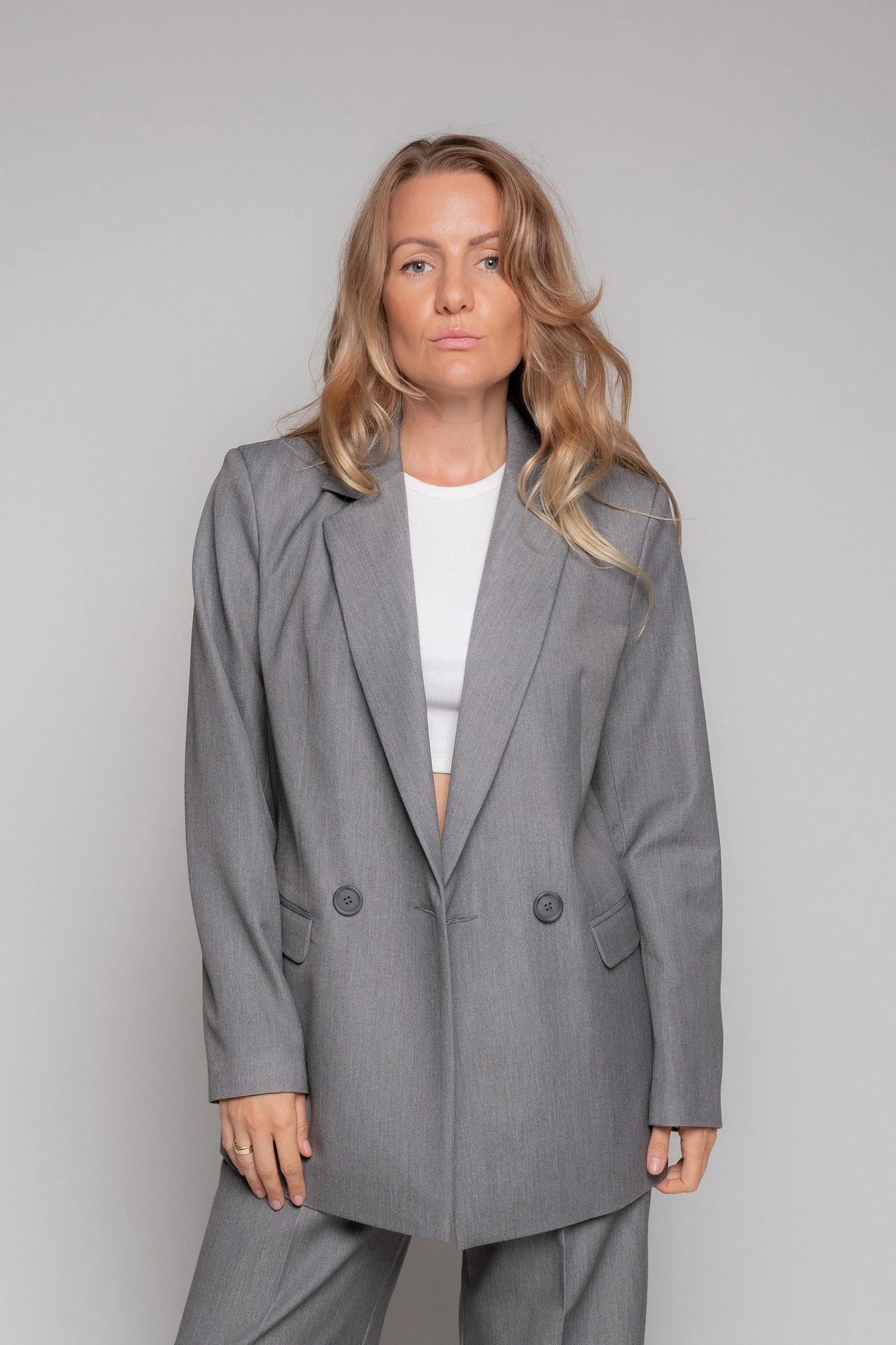 Grey blazer for ladies