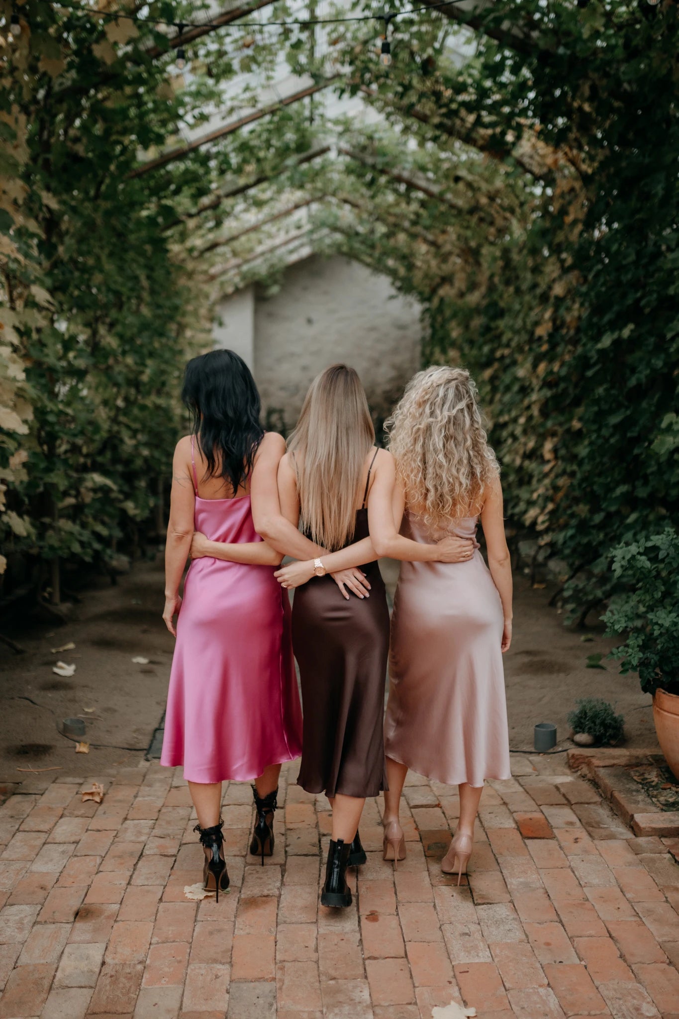 Hot pink silk dress