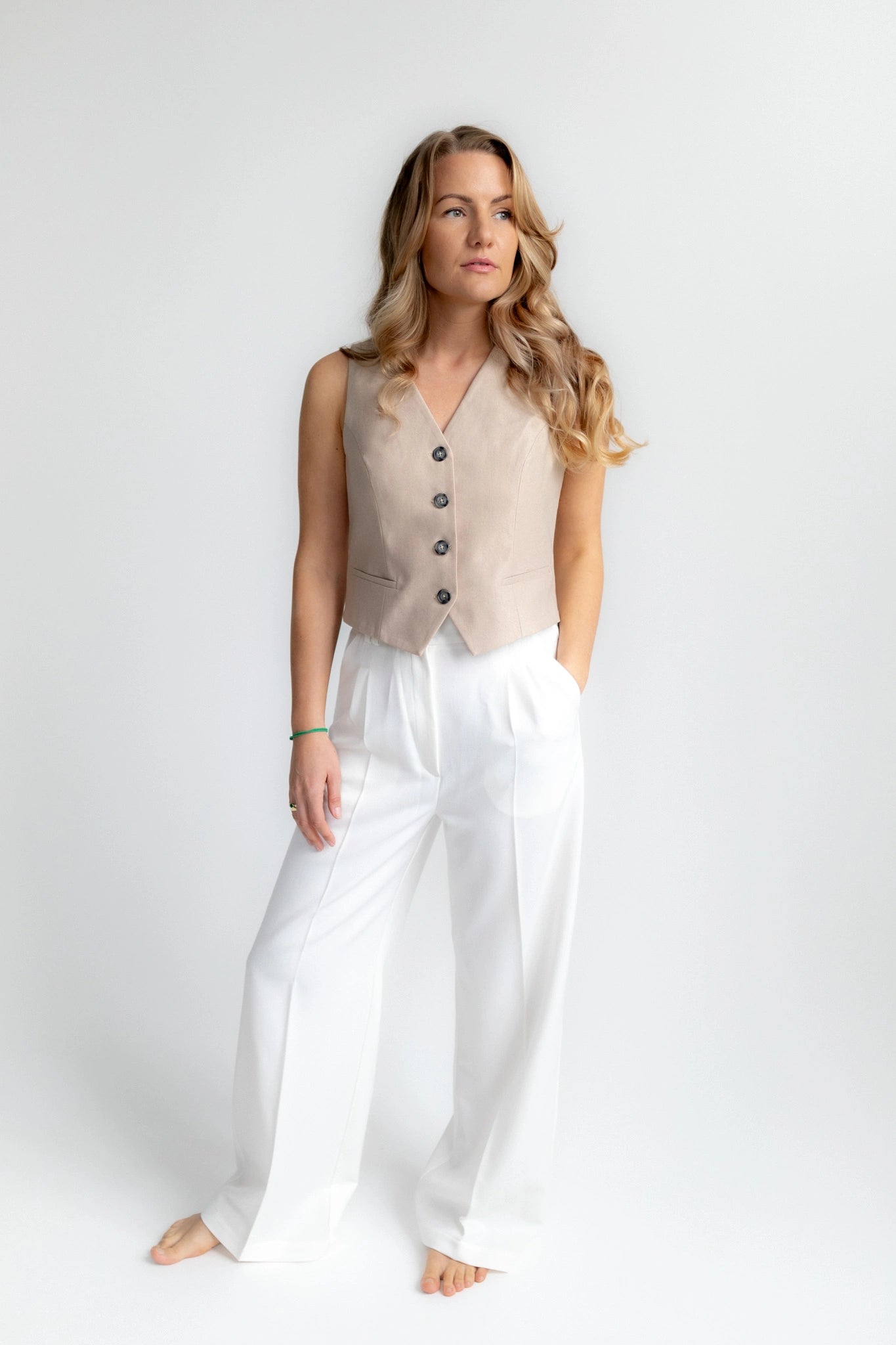 Ladies beige waistcoat