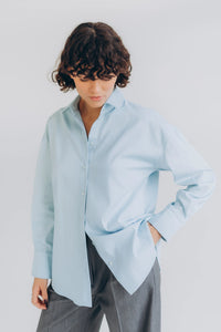 Ladies' light blue button-down shirt