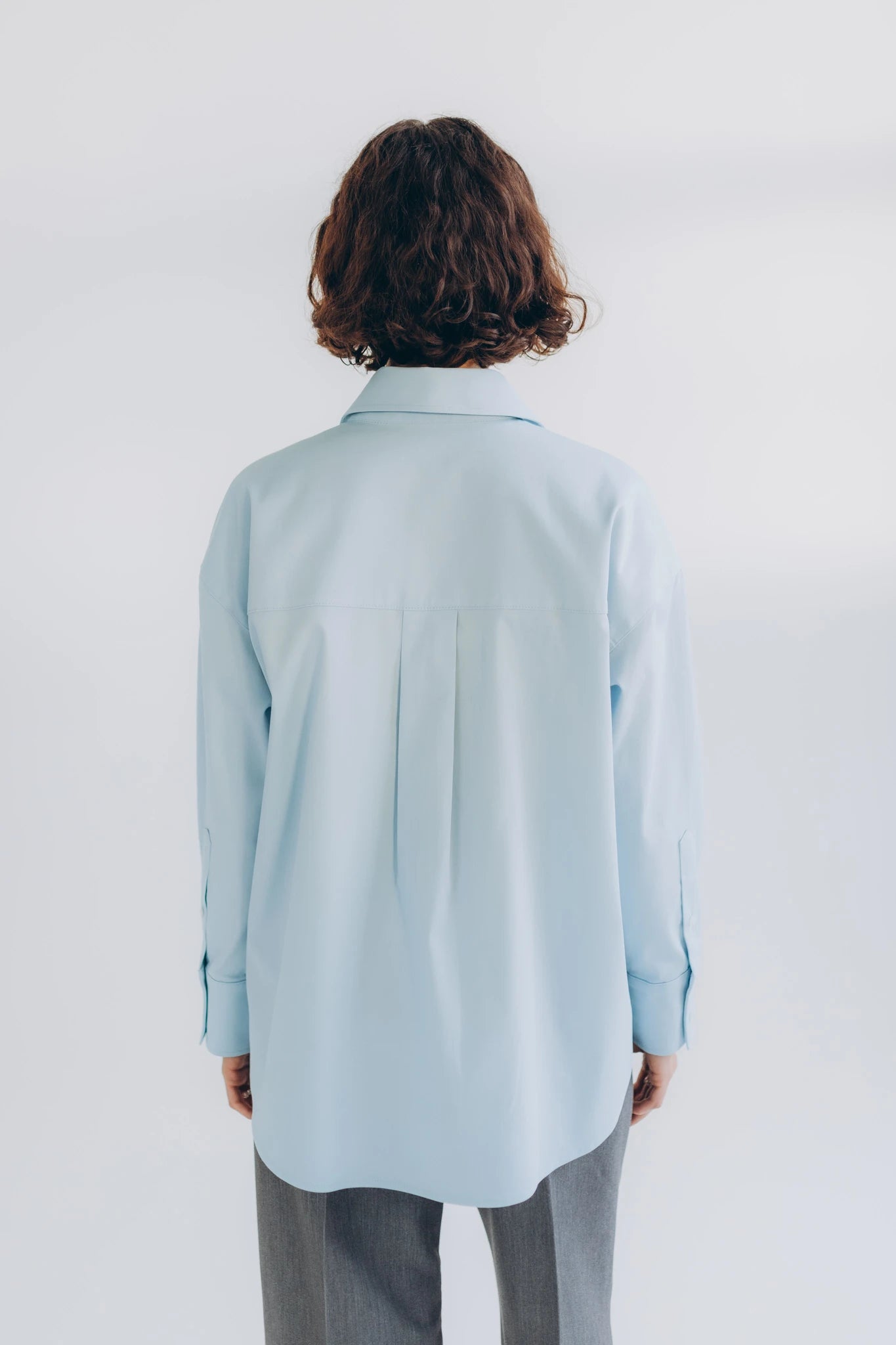 Light blue button up shirt for women