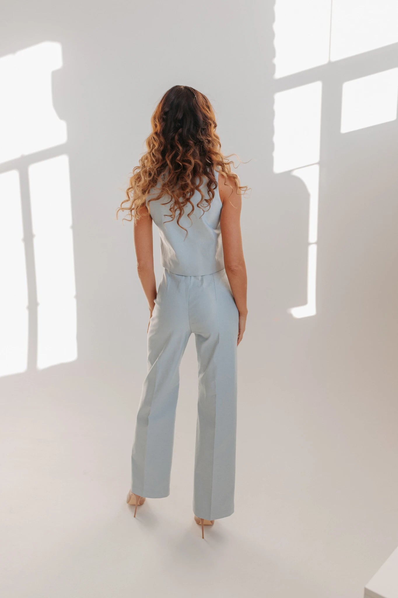 Light blue high waisted trousers