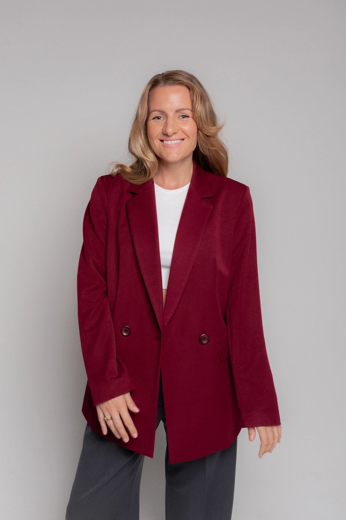 Maroon blazer women's