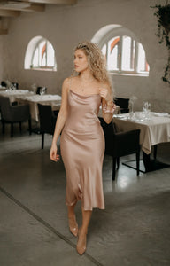 Silk Slip Dress Powder Pink