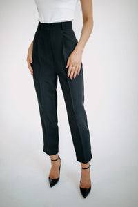 Pleated Trousers Black