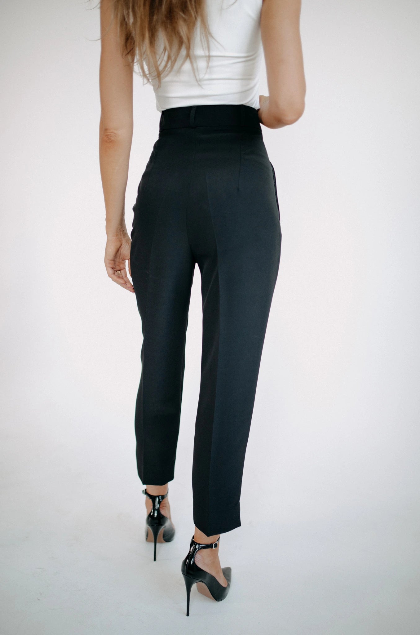 Pleated Trousers Black