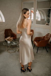 Silver silk dress