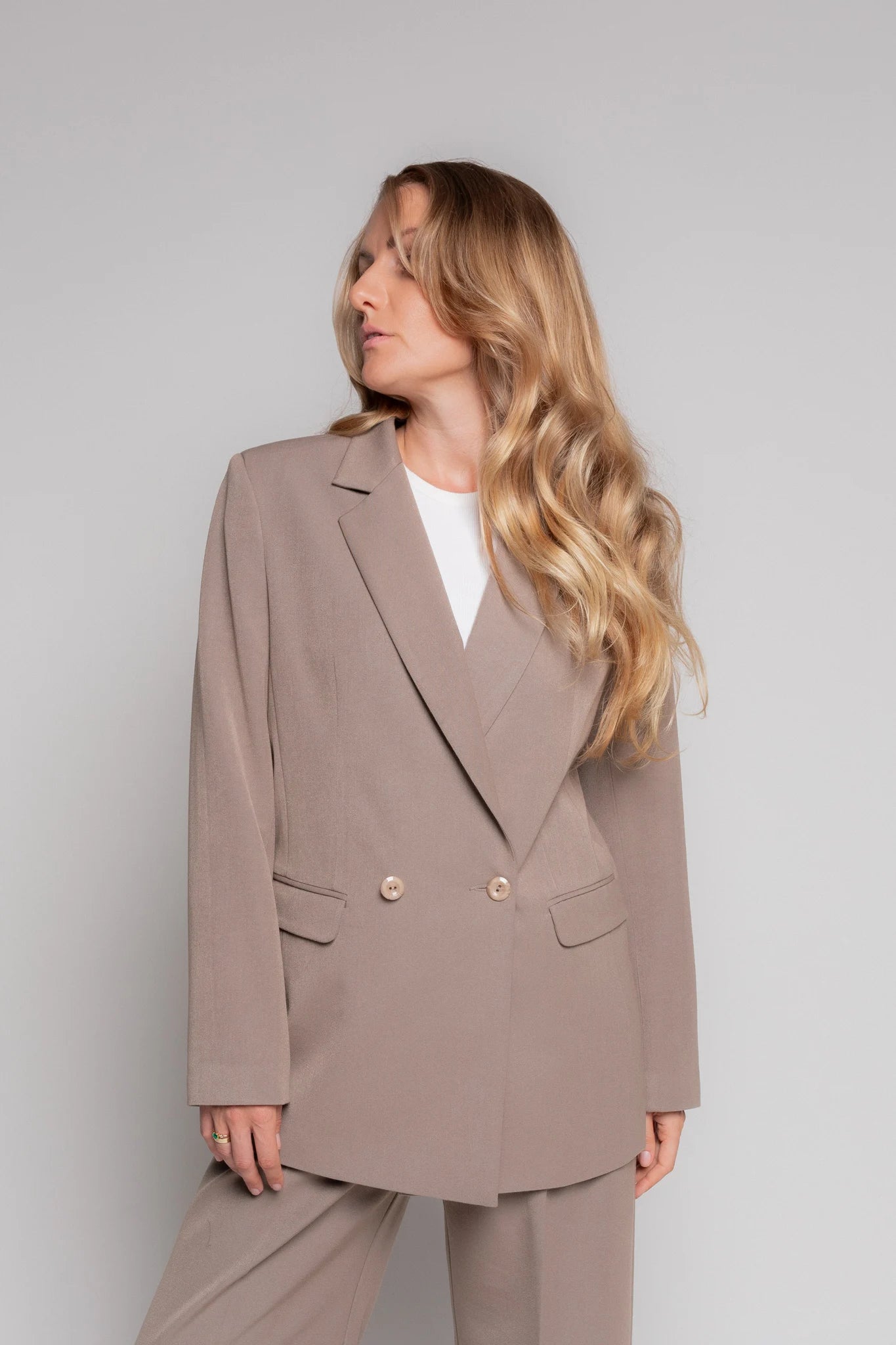 Taupe blazer for women