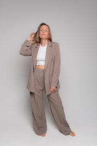 Taupe blazer for women