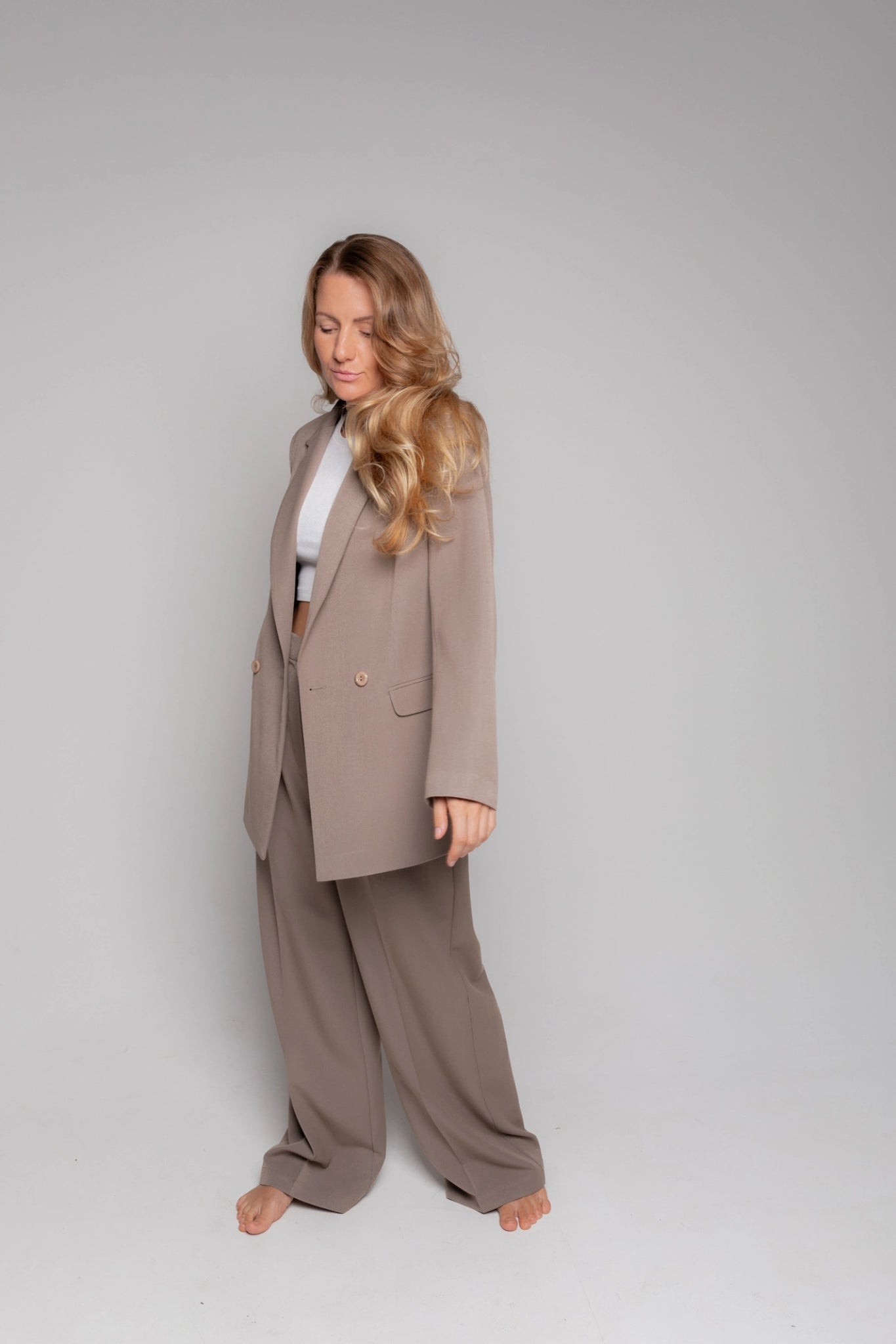 Taupe blazer women