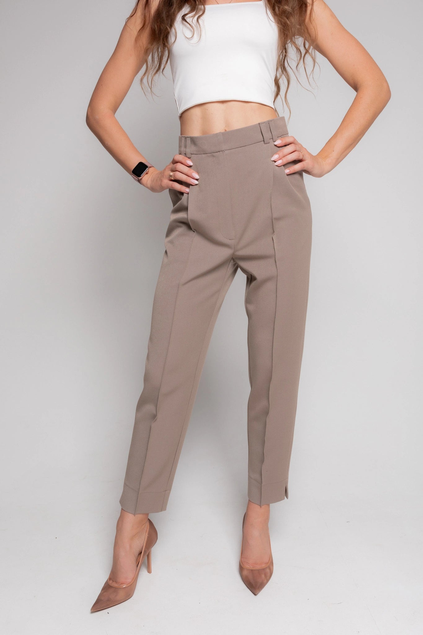 Taupe dress pants for women