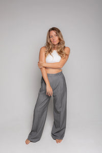 Wide leg grey trousers